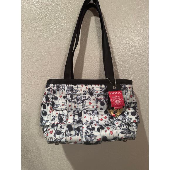 NWOT Disney Harveys Mickey Mouse Loves Minnie Mouse Sketch Seat belt Bag - Picture 1 of 6